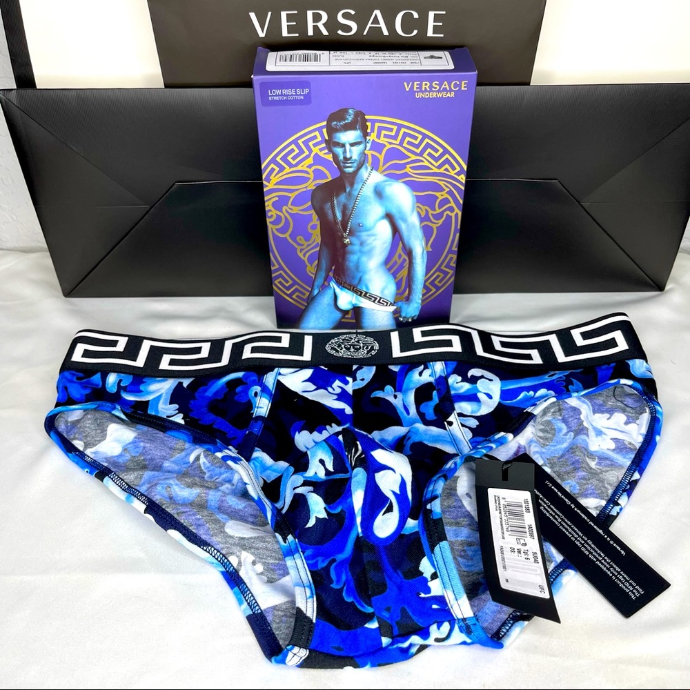 VERSACE Medusa Logo Baroccoflage Greca Border Brief Sexy Underwear AUTHENTIC NWT